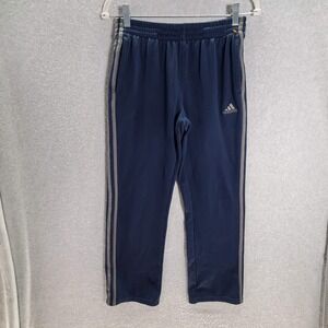 Adidas Boys Activewear Pants XL Navy Sweats‎ 3 Stripes Logo Pockets 25" Inseam